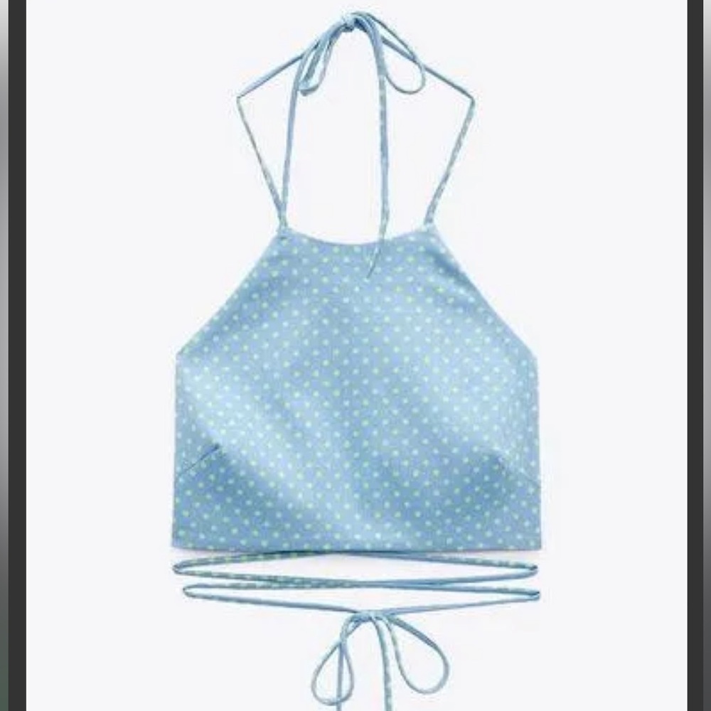 ZARA Polka Dot Strappy Crop Top NWT